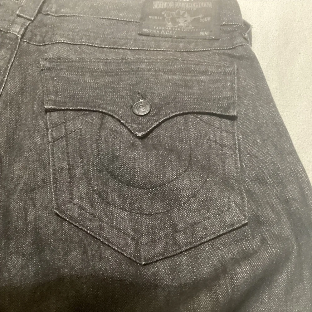 True Religion Brand Jeans Mens Black Wash Bootcut Denim  Size 38 Made in USA - Picture 14 of 15